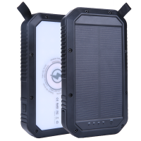 SIXTEEN10 Halo Wireless Solar Power Bank with Light - Black Photo