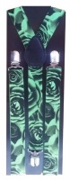 Suspenders - Black and Green Rose Flower Theme Photo
