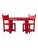 Beetroot Inc. Kiddies Blackboard Table and Chairs - Red Photo