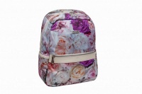 Black 14" Floral Backpack - Rose Print Photo