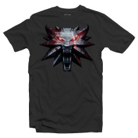 The Witcher 3: Medallion Mens T-Shirt- Grey Console Photo