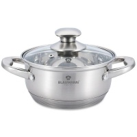 Blaumann 22cm Stainless Steel Low Casserole - Satin Gourmet Line Photo