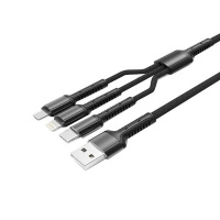 LDNIO 3-in-1 Fast Charging & Data Cable For Type-C Micro-USB & Lightning Photo