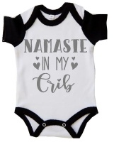 Namaste In My Crib - Black/White Baby Grow Photo