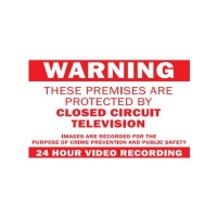 Perspex CCTV Security Camera Warning Sign Photo