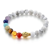Crystal Rock 7 Chakra Healing Reiki Buddha Bracelet Photo