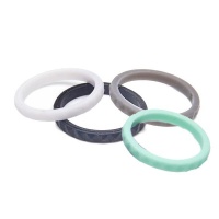 Diamond Pattern Stackable Silicone Rings 4 Pack - Size 5 Photo