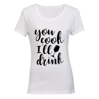 You Cook I'll Drink - Ladies - T-Shirt - White Photo