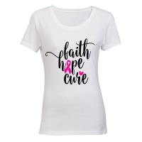 Faith - Hope - Cure - Ladies - T-Shirt - White Photo
