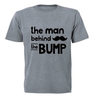 The Man Behind the Bump! - Adults - T-Shirt - Grey Photo