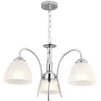 Polished Chrome Chandelier Frosted Glass 3 Lights - Bright Star Lighting Photo