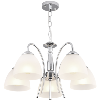 Polished Chrome Chandelier Frosted Glass 5 Lights - Bright Star Lighting Photo