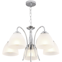 Polished Chrome Chandelier Frosted Glass 5 Lights - Bright Star Lighting Polished Chrome Chandelier Frosted Glass 5 Lights - Bright Star Lighting Photo