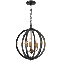 3 Light Black and Gold Chandelier Photo