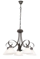 Bright Star Lighting Metal Chandelier with Alabaster Glass 5 Lights - Photo