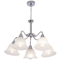 Polished Chrome Chandelier Alabaster Glass 5 Lights - Bright Star Lighting Polished Chrome Chandelier Alabaster Glass 5 Lights - Bright Star Lighting Photo