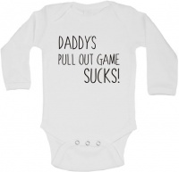 BTSN - BTSN - Daddy's pull out game sucks -baby grow - L Photo