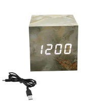 Mini Cube LED Digital Marble Pattern Alarm Clock Photo