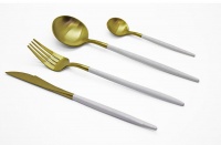 Cutlery Set 12 Piece - Gold/White Photo