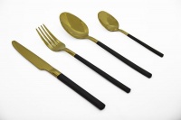 Cutlery Set 24 Piece - Gold/Black Photo