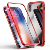 Red Magnetic Adsorption Phone Cover for iPhone X Photo