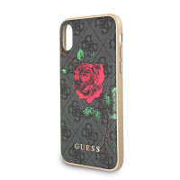 Guess - Flower Desire 4G PU Leather Hard Case for iPhone X - Grey Photo