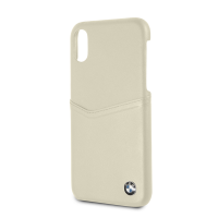 BMW - Genuine Leather Soft Case Card Slot for iPhone X - Taupe Photo