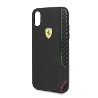 Ferrari - On Track PU Rubber Soft Touch Case for iPhone X - Black Photo