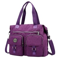 Large-Capacity Waterproof Travel Tote Bag - Purple Photo