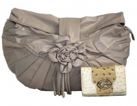 Fino Maxi Faux Leather Shoulder Handbag & Purse Set - Stone Photo