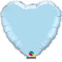 Generic 18" Foil Balloon Heart Pearl Light Blue Plain Photo