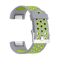 Grey and Green Small Silicone Sports Band for FitBit Charge 2 Photo