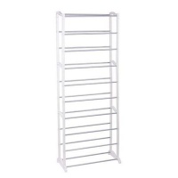 10 Tier Stackable White Frame Shoe Rack Photo