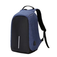 Anti-Theft Backpack with USB Port - Blue Photo