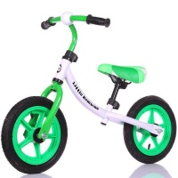 Little Bambino Balance Bike with Adjustable Seat- Green and White Photo