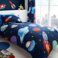 Childrens Outer Space Rotary Duvet Set - Single Photo