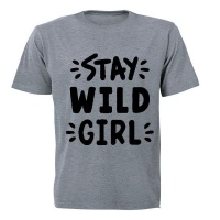 Stay WILD Girl! - Kids T-Shirt - Grey Photo