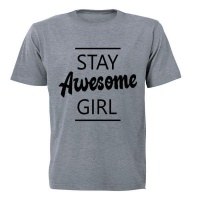 Stay Awesome Girl! - Kids T-Shirt - Grey Photo