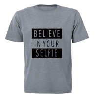 Believe in your Selfie! - Kids T-Shirt - Grey Photo