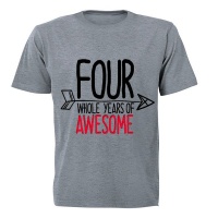 FOUR Whole Years of Awesome! - Kids T-Shirt - Grey Photo