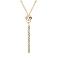 Aura Drop Crystal Pendant Necklace with Gold Plating Photo