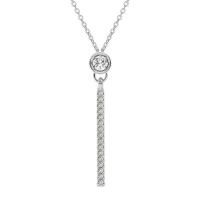 Aura Drop Crystal Pendant Necklace with Silver Plating Photo