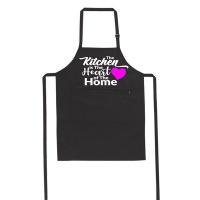 BuyAbility The Kitchen is the Heart of the Home - Pink Heart - Black - Apron Photo