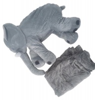 Elephant Pillow with Blanket - Grey Photo