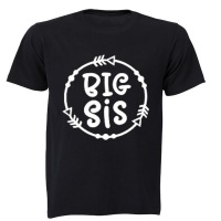 Big Sis - Circular Design - Kids T-Shirt - Black Photo