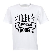 Here Comes Trouble! - Kids T-Shirt - White Photo