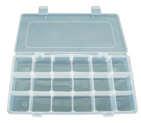 ACDC Ttransparent Storage Case 18 Compartments - size 310 x 200 x 45mm Photo