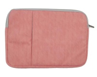 13" Laptop PU Leather Sleeve With Zip and compartments - Pink Photo