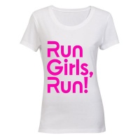 Run Girls Run! - Ladies - T-Shirt - White Photo
