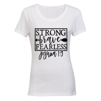 Strong - Brave - Fearless - Ladies - T-Shirt - White Photo